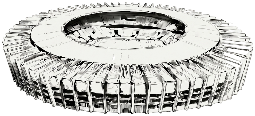 Desenho a traço do Estádio do Mineirão